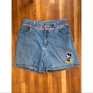 Vintage Mickey Mouse Denim Jean Shorts
